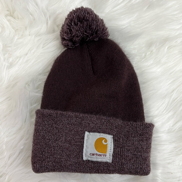 Womens carhartt hat purple pom - Picture 1 of 4